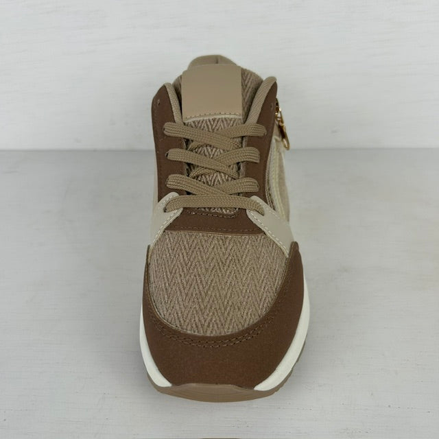 Leuke sneakers met ritsje khaki