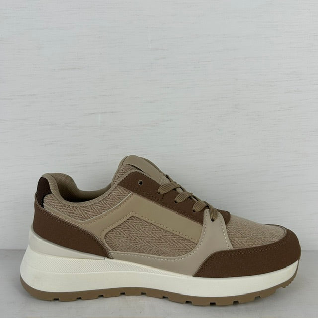 Leuke sneakers met ritsje khaki
