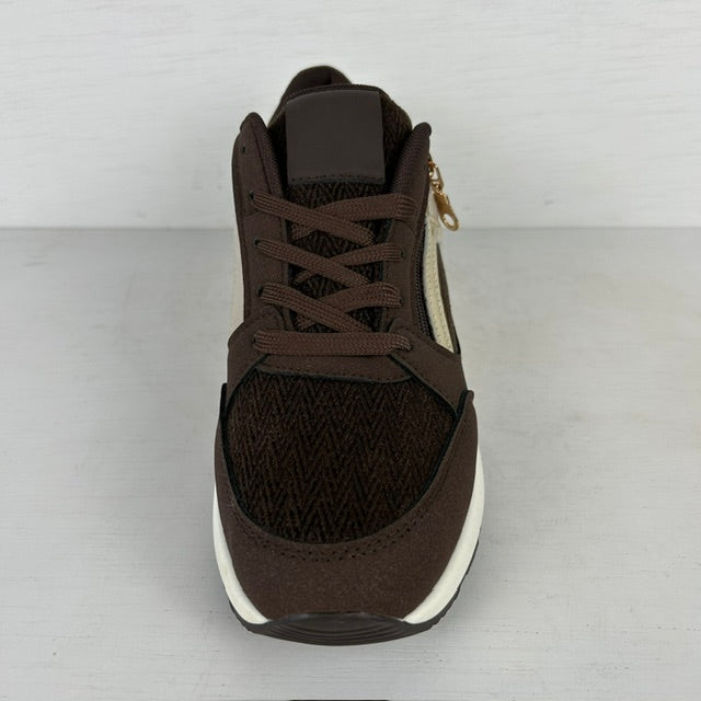 Leuke sneakers met ritsje bruin