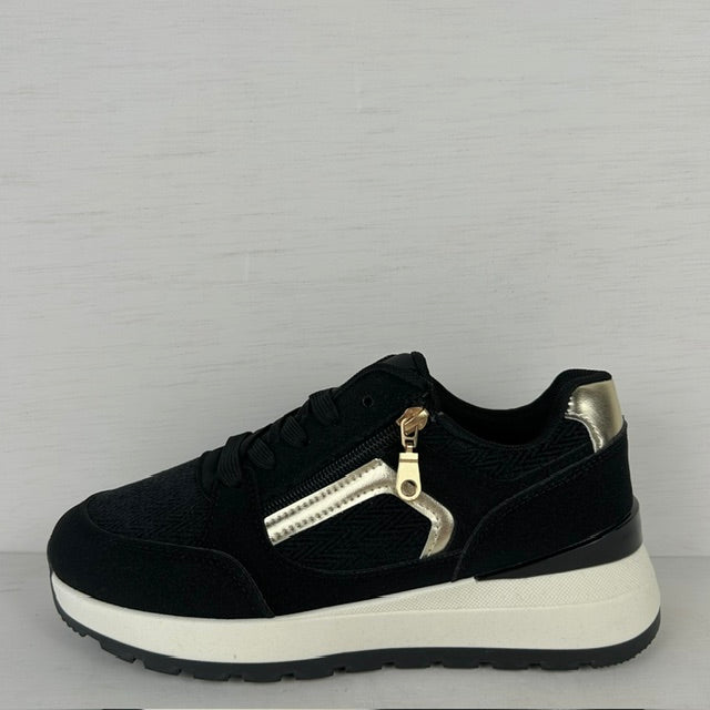 Leuke sneakers met ritsje zwart