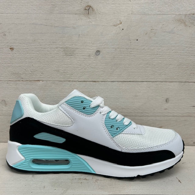 Air sneakers wit blauw