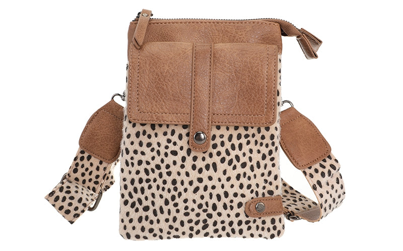 Camel dot telefoon- en schoudertasje Tyler