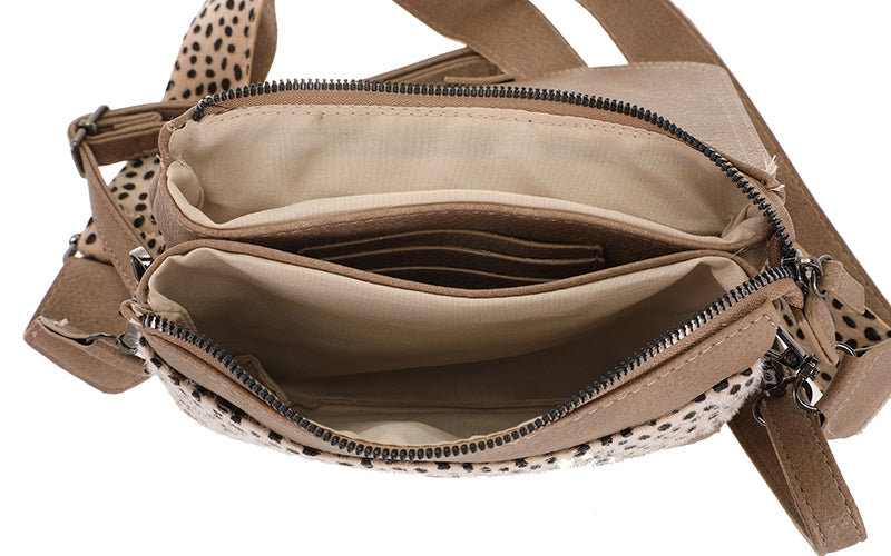 Natural dot Weston schoudertasje