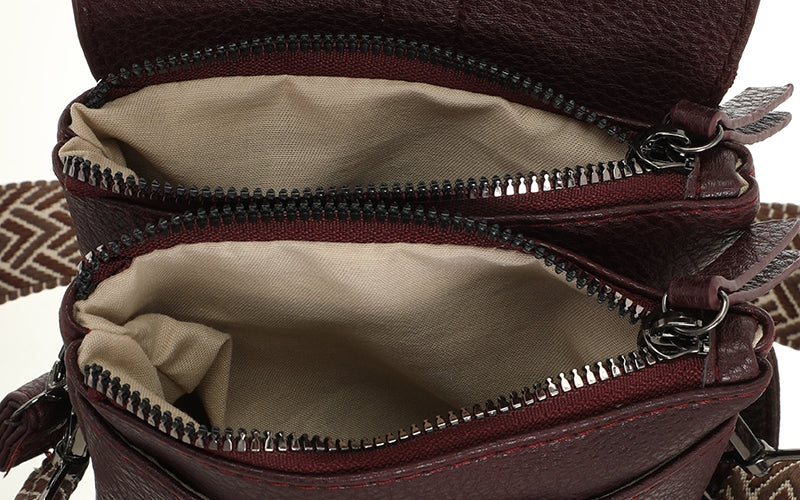 Bordeaux telefoon- en schoudertasje Hartford