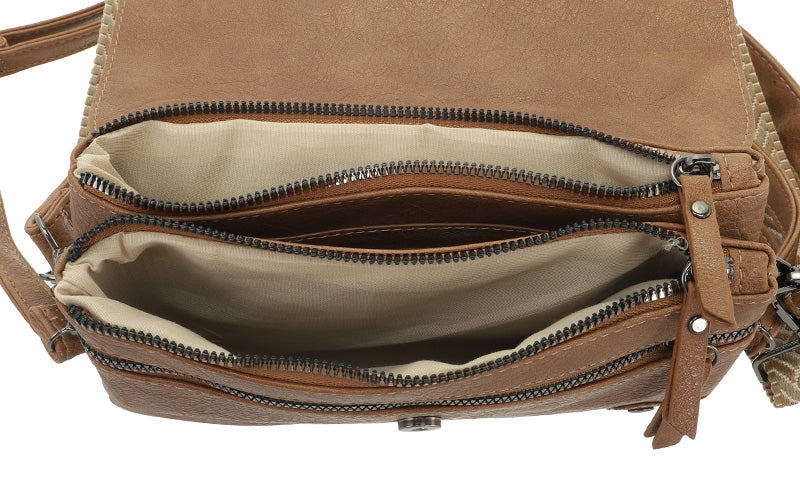 Camel crossbody / schoudertasje Rochdale