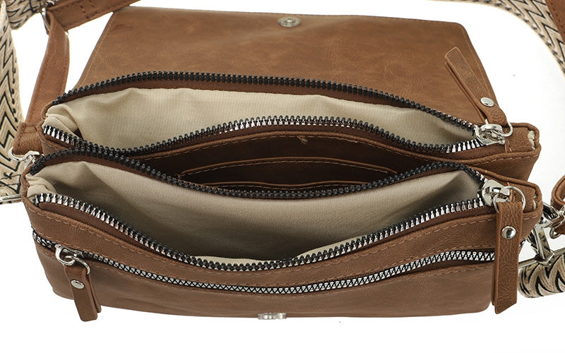 Camel crossbody / schoudertasje Montoro