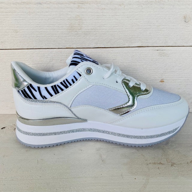 Glitter sneakers wit zebra