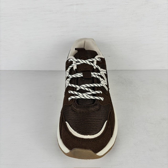 Casual sneaker met trendy look bruin