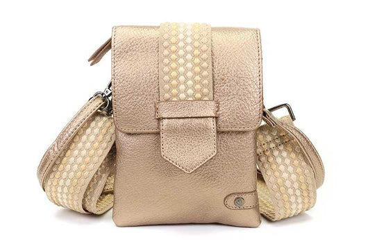 Brons crossbody en telefoontasje Nancy