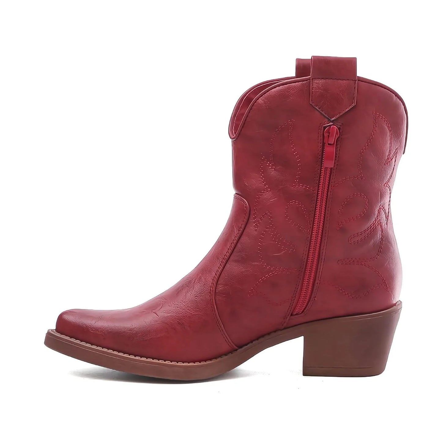 Leatherlook cowboylaars rood