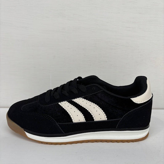 Sportieve retro sneaker zwart wit