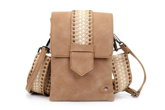 Camel crossbody en telefoontasje Nancy