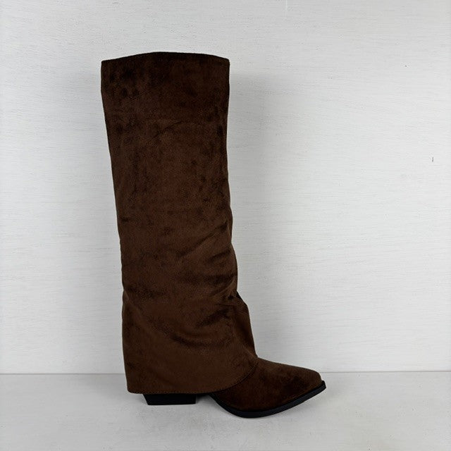 Gave cowboylaarzen met flap en franjes bruin