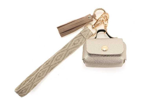 Champagne sleutelhanger / bag charms met portemonneetje Job