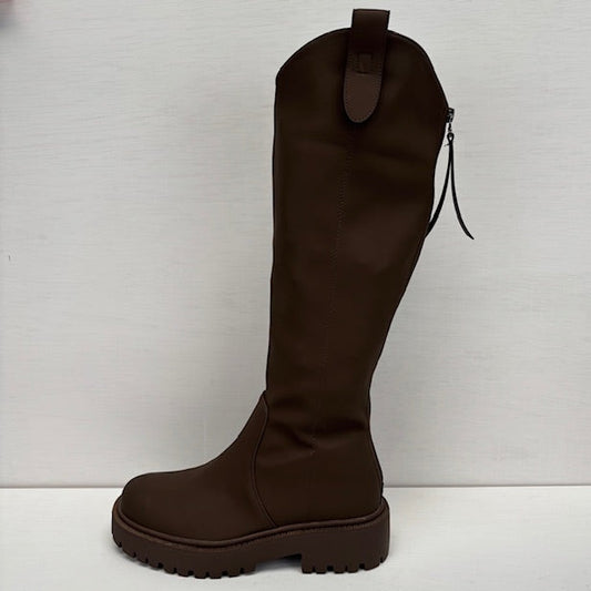 Hoge leatherlook boots bruin