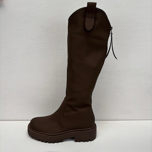 Hoge leatherlook boots bruin