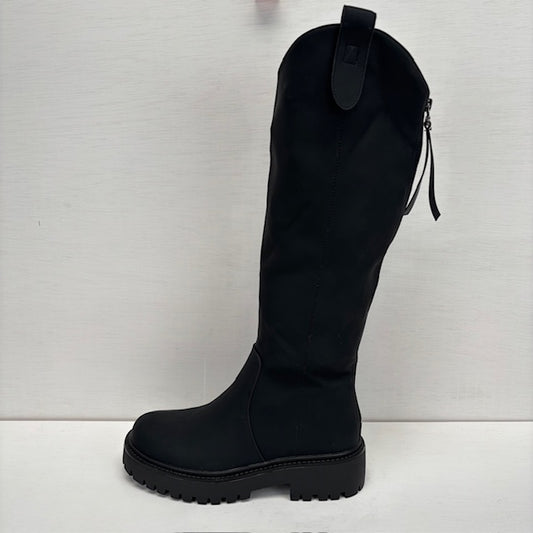 Hoge leatherlook boots zwart