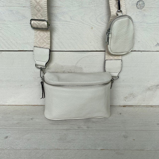 Crossbody tasje met klein portemonneetje beige