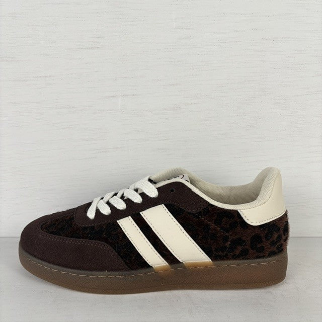 Retro sneakers leopard bruin