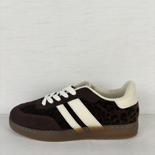 Retro sneakers leopard bruin