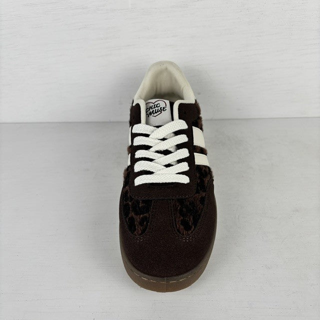Retro sneakers leopard bruin