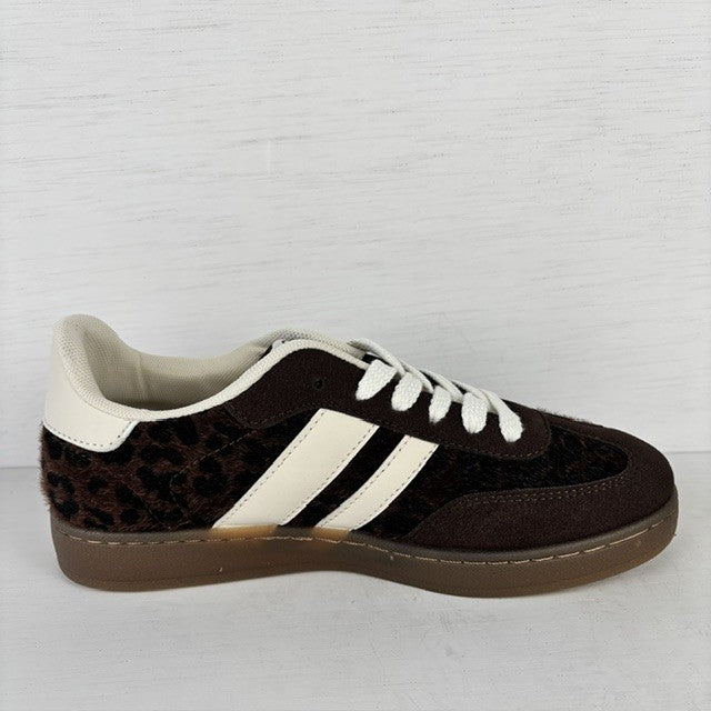 Retro sneakers leopard bruin