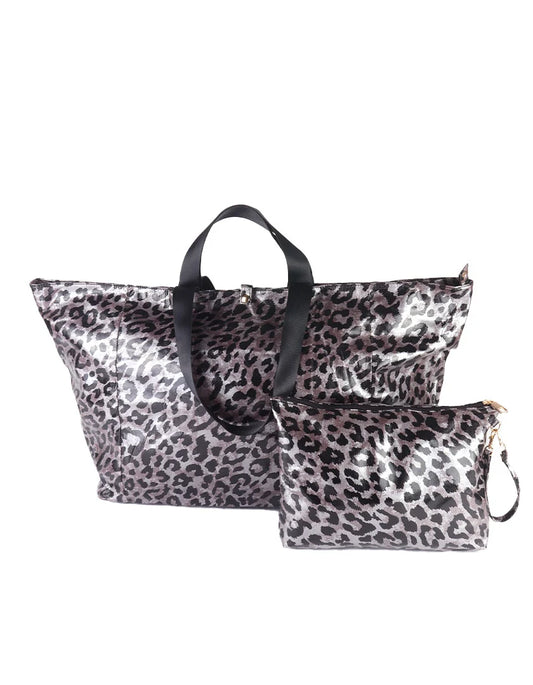Panter shopper met binnentas zwart
