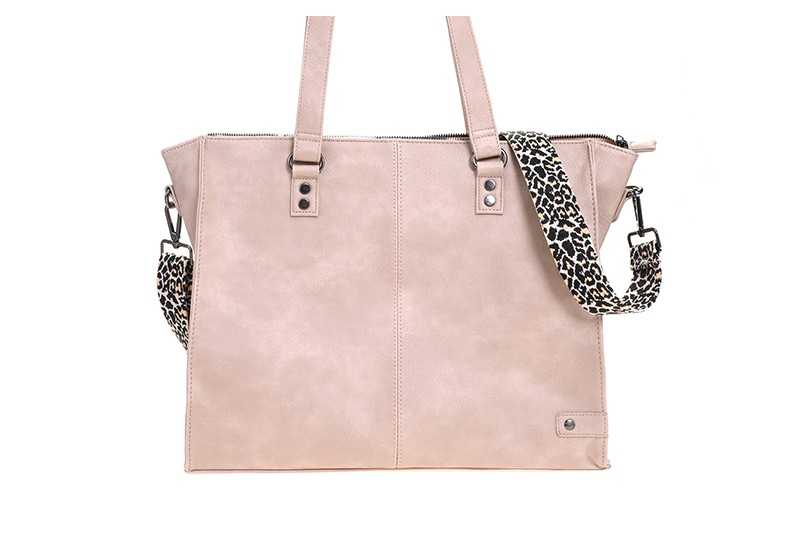 Light taupe shopper/schooltas Veghel