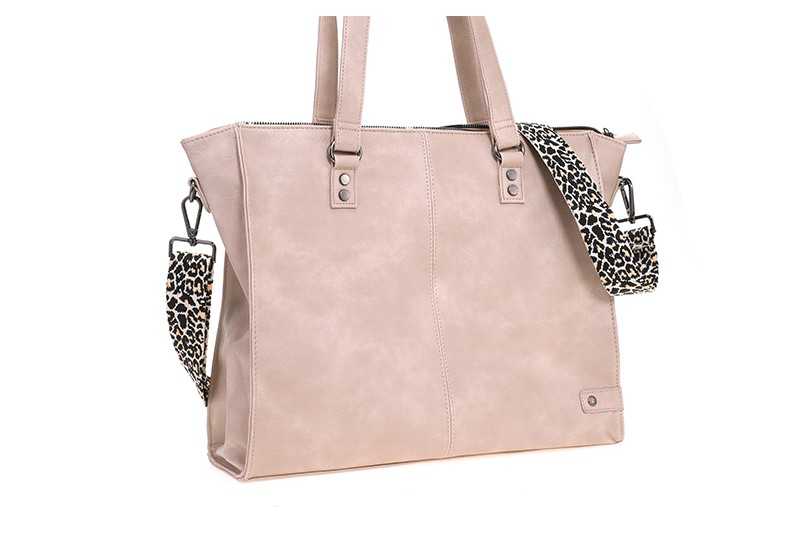 Light taupe shopper/schooltas Veghel