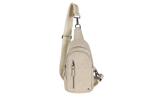 Taupe crossbody / rugtasje Mattie