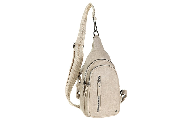 Taupe crossbody / rugtasje Mattie