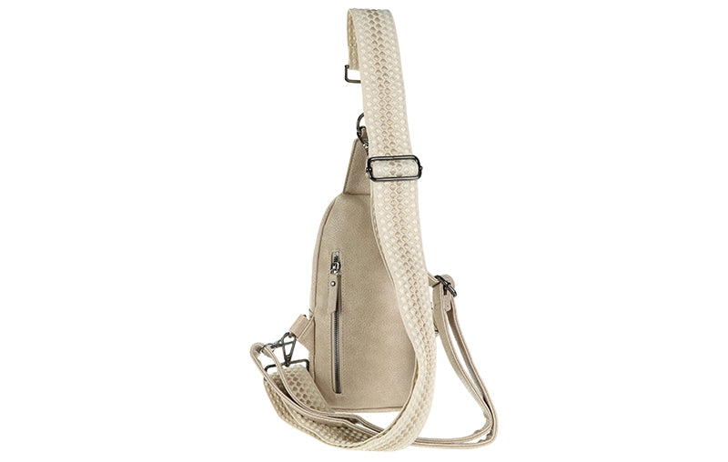 Taupe crossbody / rugtasje Mattie