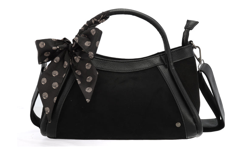 Black Schoudertas Tivoli Faux Suede