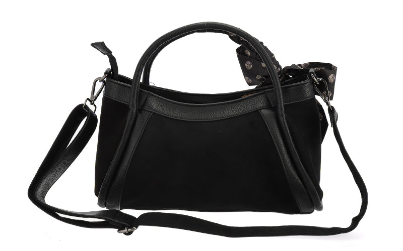 Black Schoudertas Tivoli Faux Suede