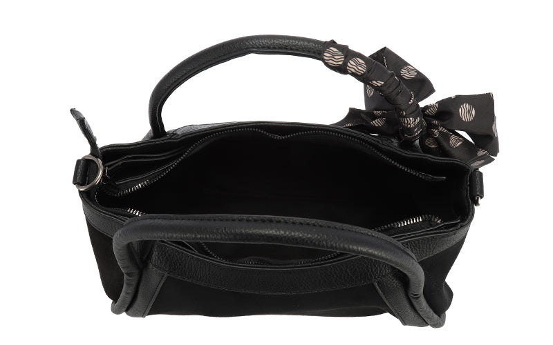 Black Schoudertas Tivoli Faux Suede