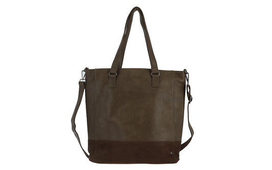 Dark Taupe Schoudertas / Shopper Clever