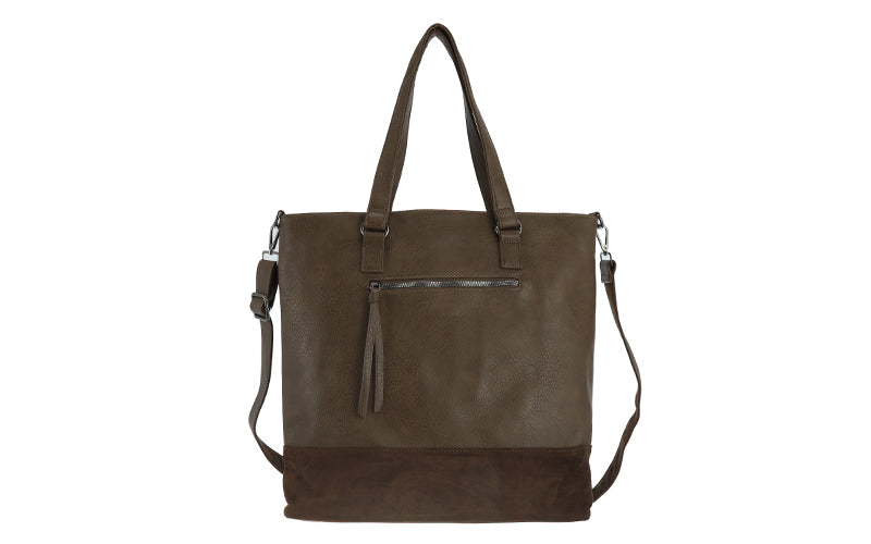 Dark Taupe Schoudertas / Shopper Clever