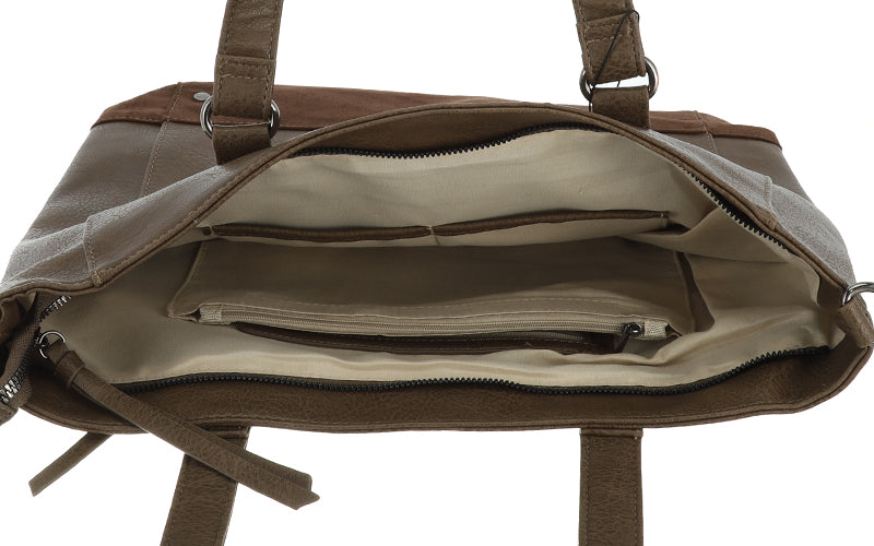 Dark Taupe Schoudertas / Shopper Clever