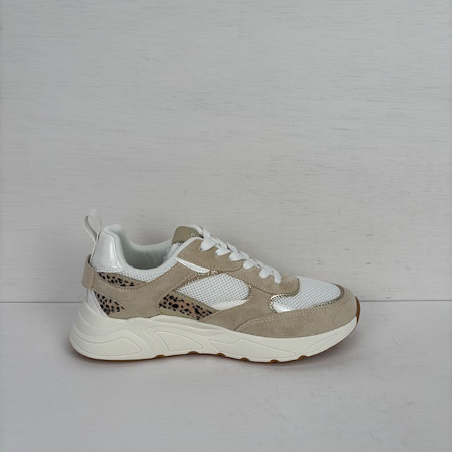 Posh by Poelman sneakers white with beige combination