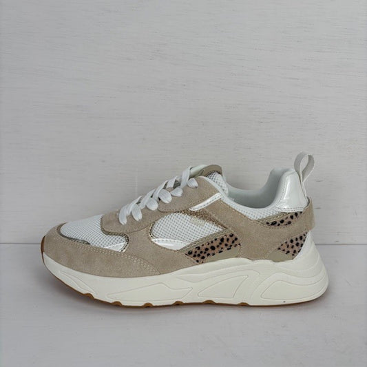 Posh by Poelman sneakers white with beige combination