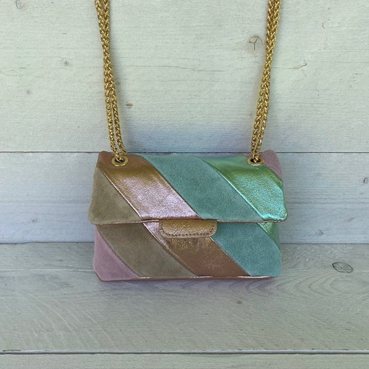 Leather Rainbow Metallic roze groen