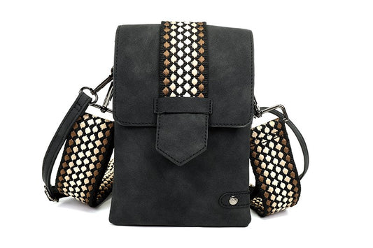 Zwart crossbody en telefoontasje Nancy